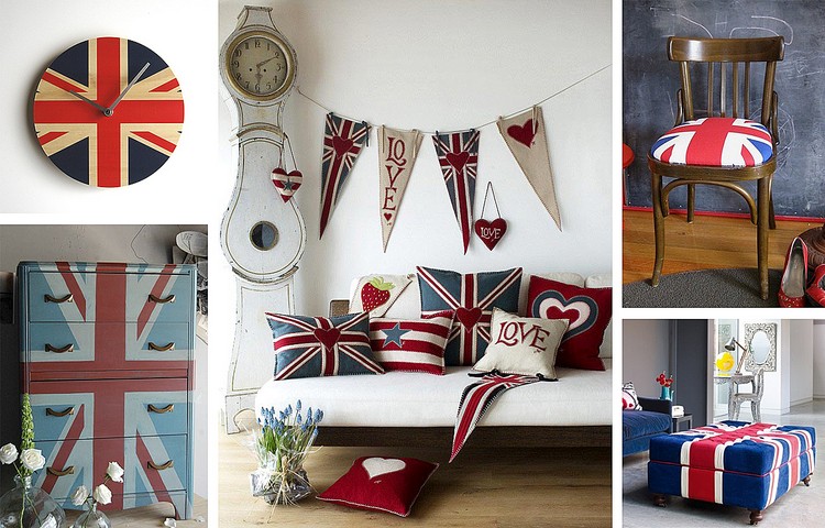 Britse vlag in het interieur: nieuwe ideeën