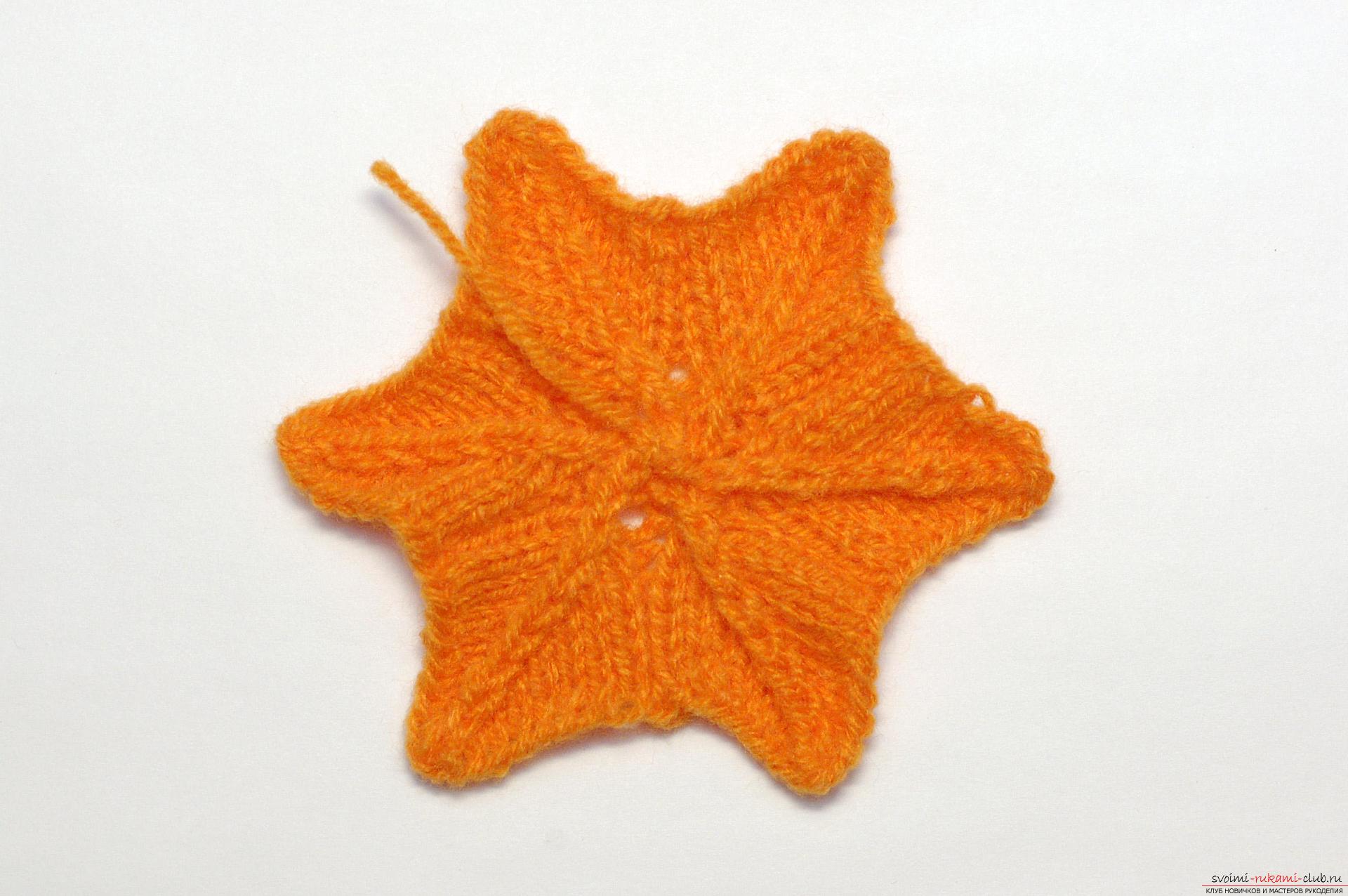A master class of New Year's ornaments will teach you how to knit a knitted star on a Christmas tree with knitting needles. Photo number 15