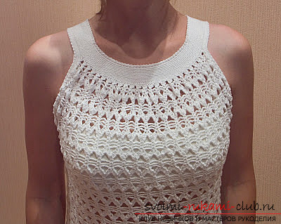 White cocktail dress crocheted. Picture №3