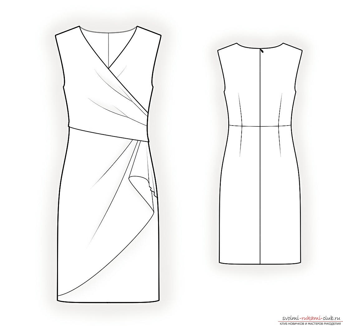 Simple and complex patterns of dresses for the full. Picture №3