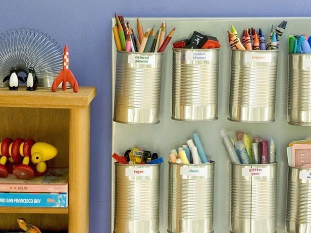 crafts from cans - organizer for pencils