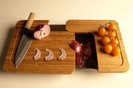 sliding kitchen board with food tray