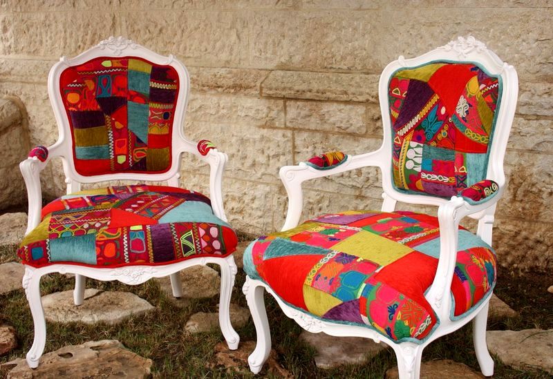 Krzesła w stylu patchworku