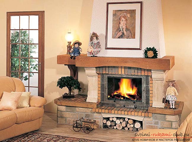 We create an imitation fireplace with the help of metal profiles, plasterboard and artificial stone. Photo №1