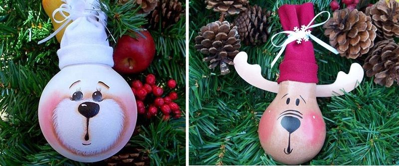 Vánoční hračky - řemesla z žárovek