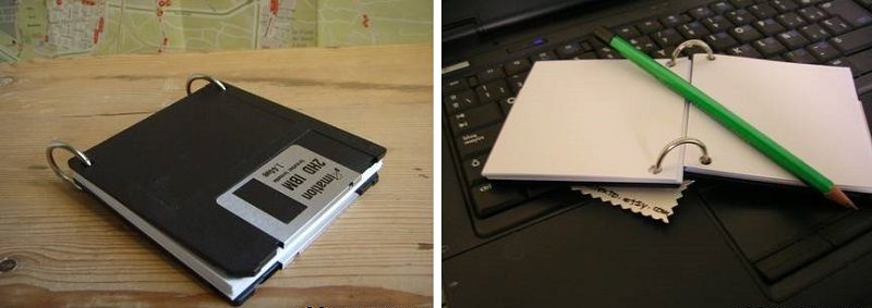 Crafts from floppy disks - notepad