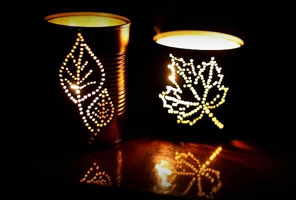 crafts from cans - candlesticks