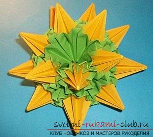 Gratis masterclasses voor het maken van modulaire origami-ballen, stapsgewijze foto's en een beschrijving .. Foto # 41