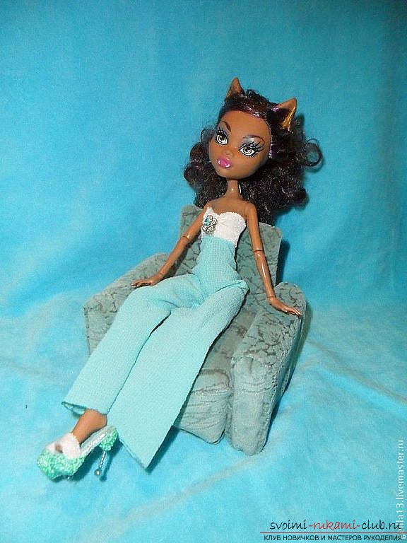 Beautiful clothes for dolls Monster High with their own hands. Photo №4