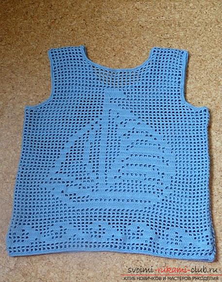 How to crochet a summer T-shirt for children of different ages with diagrams and descriptions .. Photo # 15