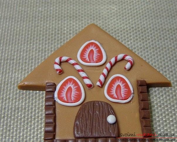 Gingerbread house made of polymer clay - New Year's master class with your own hands. Photo №4