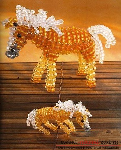 Throw a horse out of beads. Photo №1