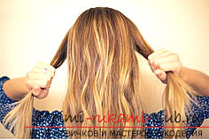 Hairstyles for every day, hairstyles for medium hair, how to perform a bow of hair on half-blown hair .. Photo # 1