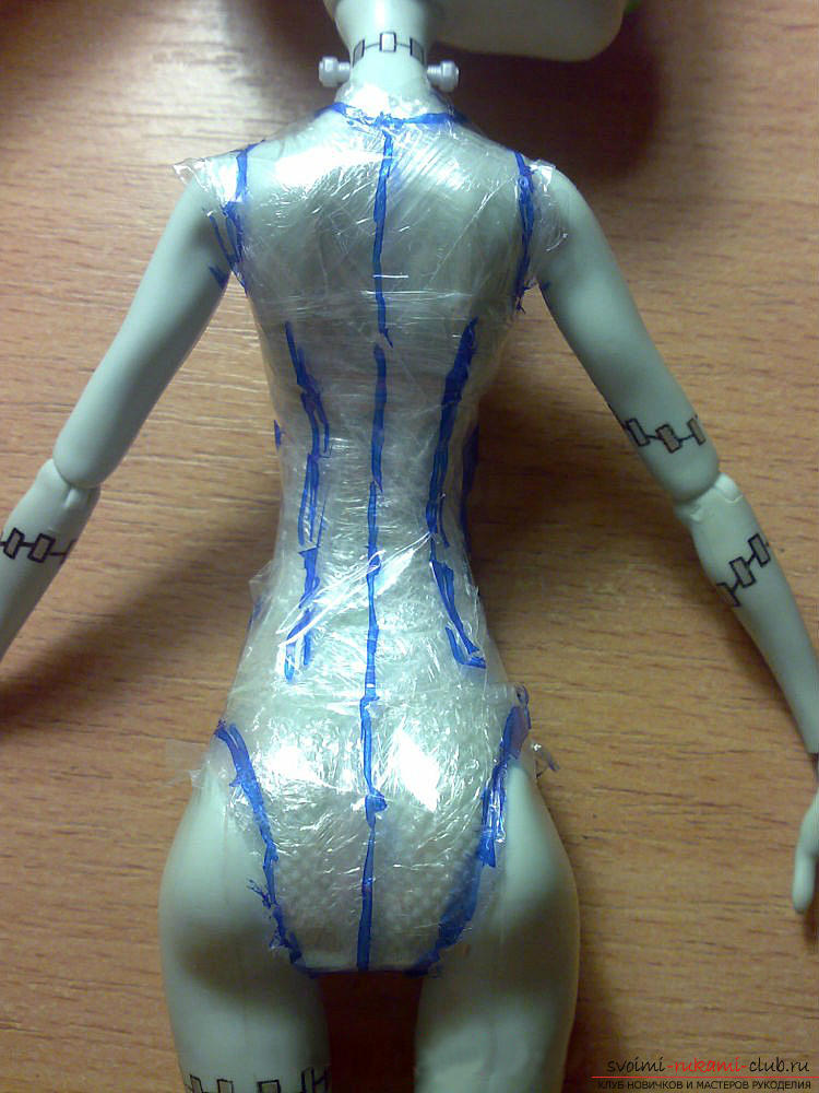 Препоръки за изграждане на модел на дрехи за кукла от чудовище по метода на хакни .. Снимка # 6