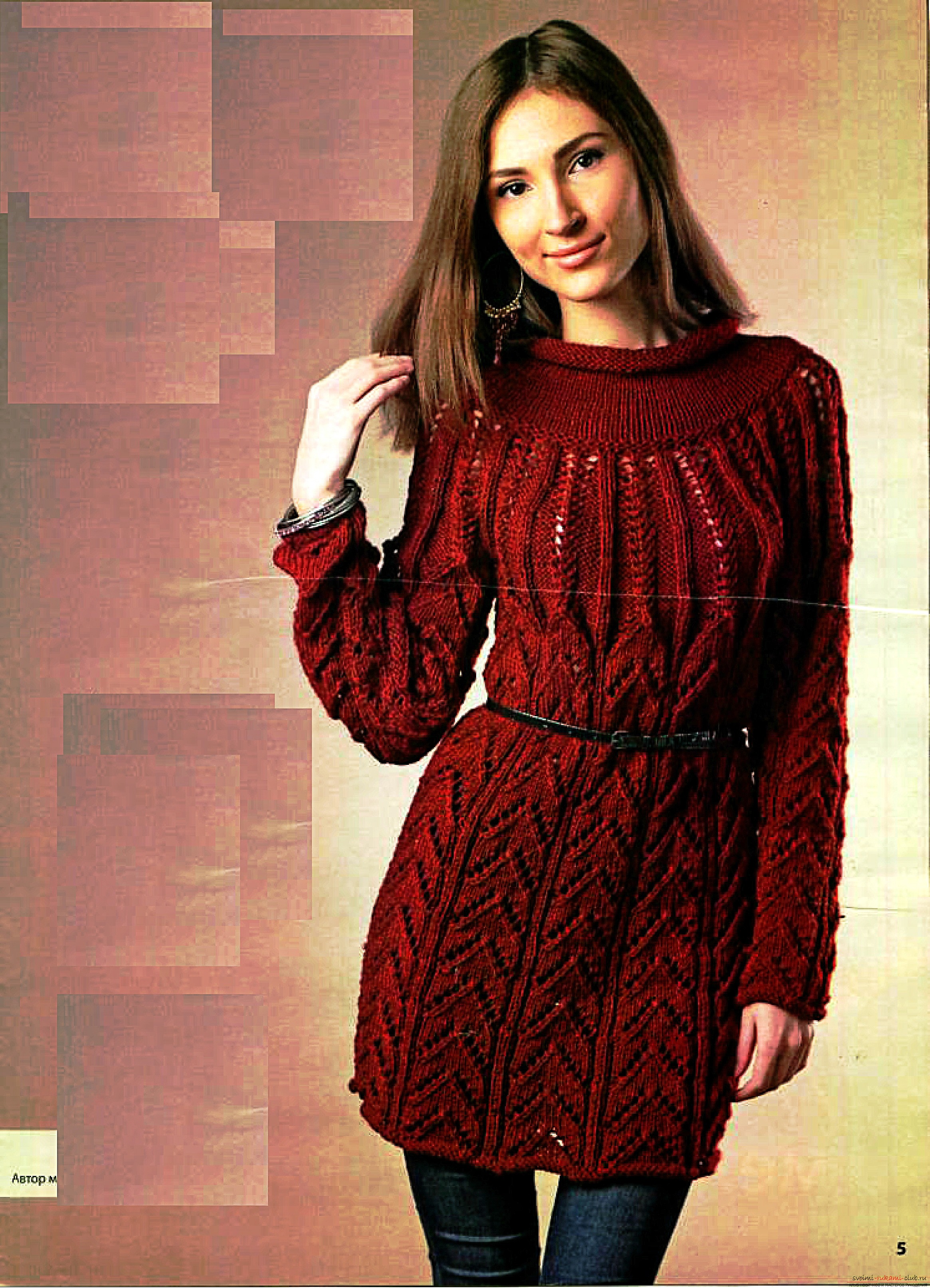 Knitted knitting sweater in an Irish style with an interesting design. Photo №6