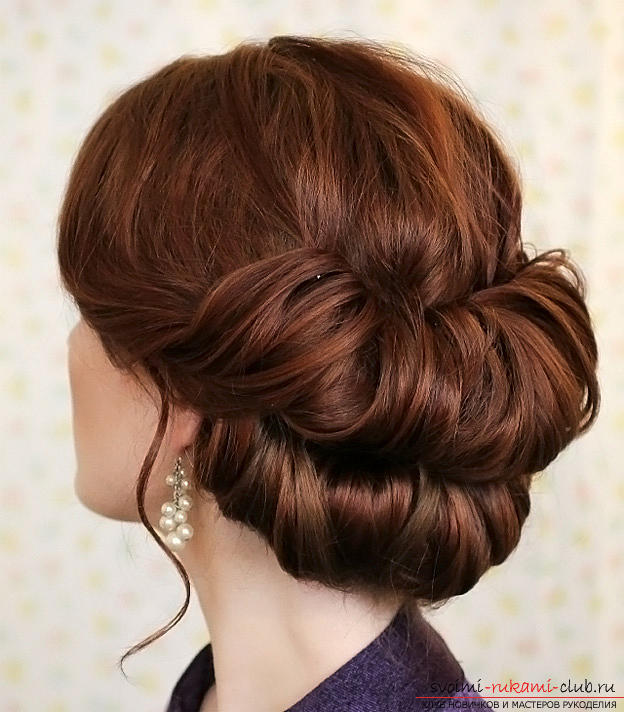 Tips for creating an evening hairstyle for medium hair, double beam-roller "Gibson" with your hands .. Photo # 5
