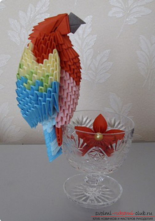 A parrot in a modular origami technique. Photo №41
