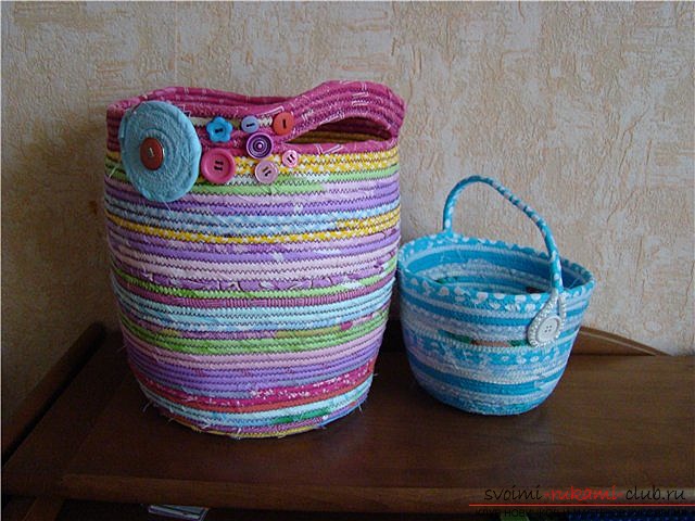 Basket for toys, made by own hands. Photo baskets and ideas for their manufacture .. Picture №3
