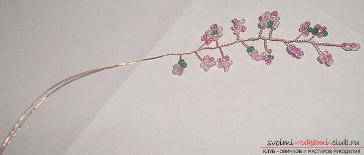 Flowering sakura from beads. Photo №6