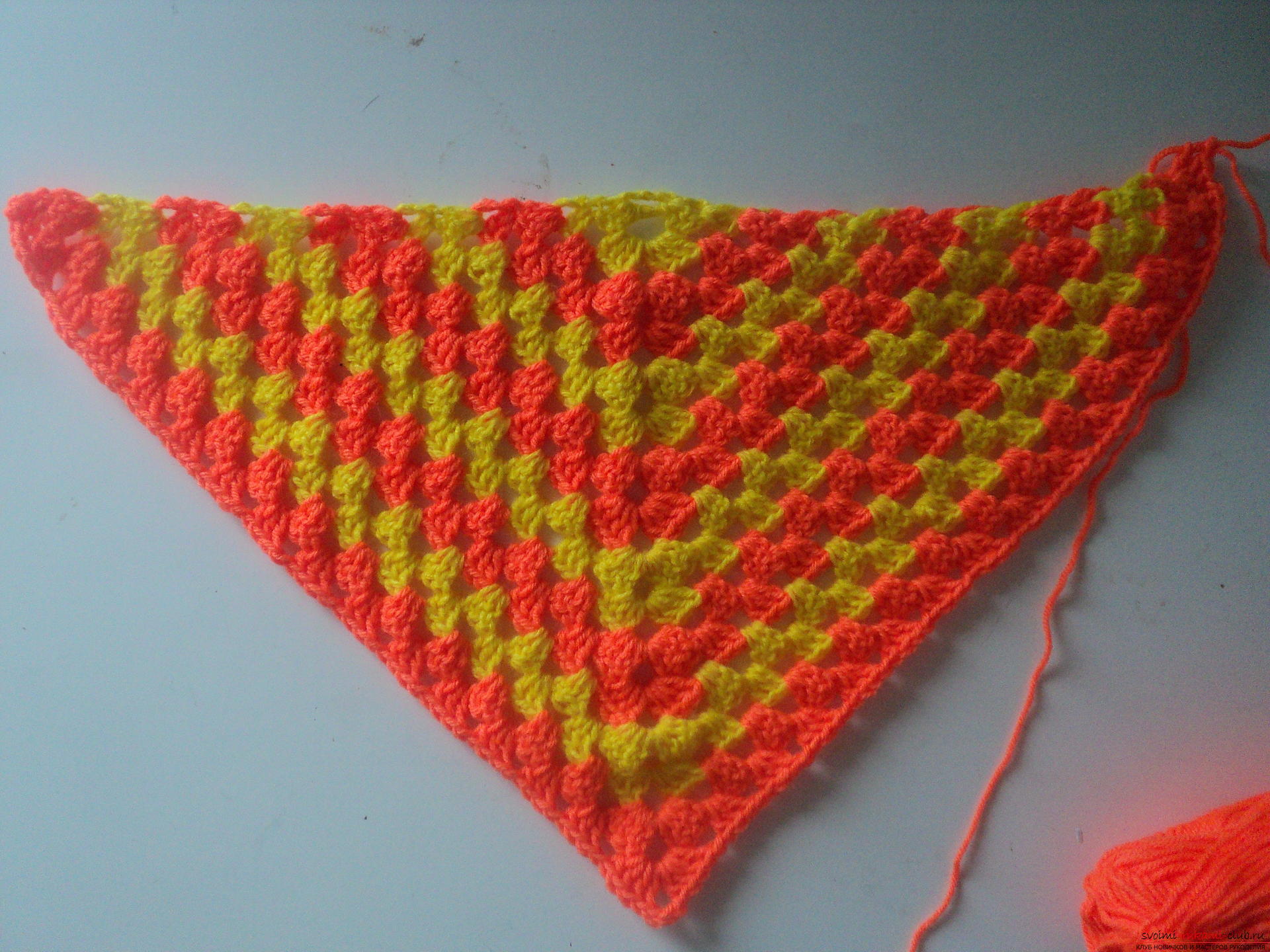 This detailed master class of crochet for beginners will teach how to crochet the openwork kerchief. Photo # 11
