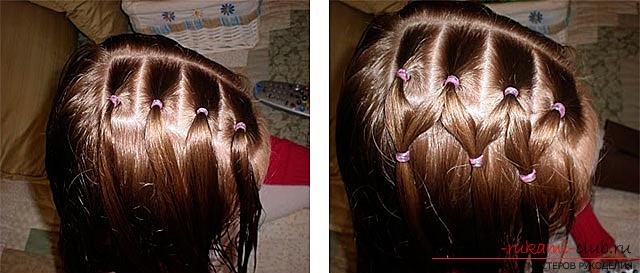Step-by-step execution of hairstyles for girls of early and adolescence. Photo # 2