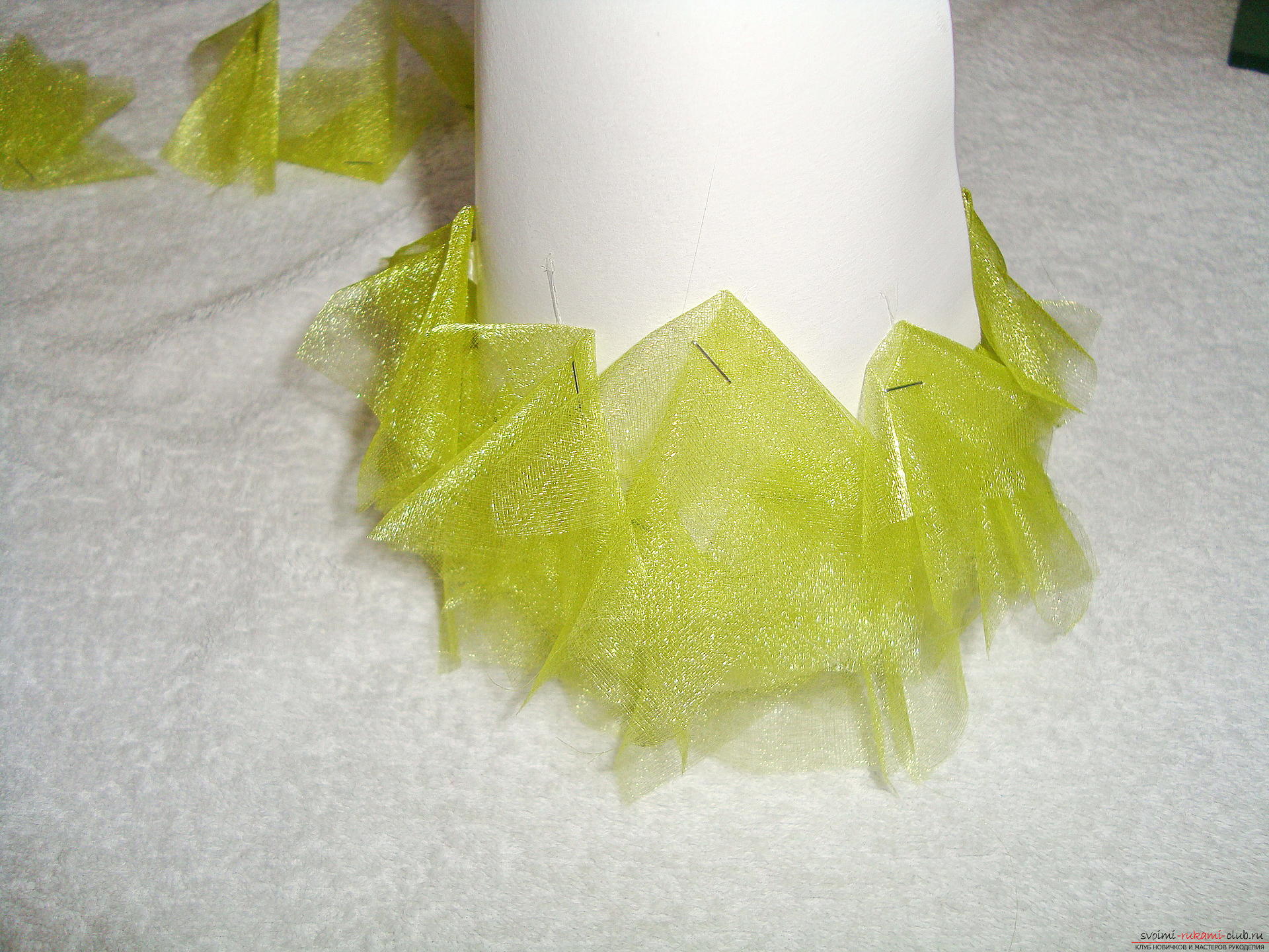 An unusual Christmas tree from organza will decorate your house or such a Christmas gift will suit you as a gift to family and friends .. Photo №7