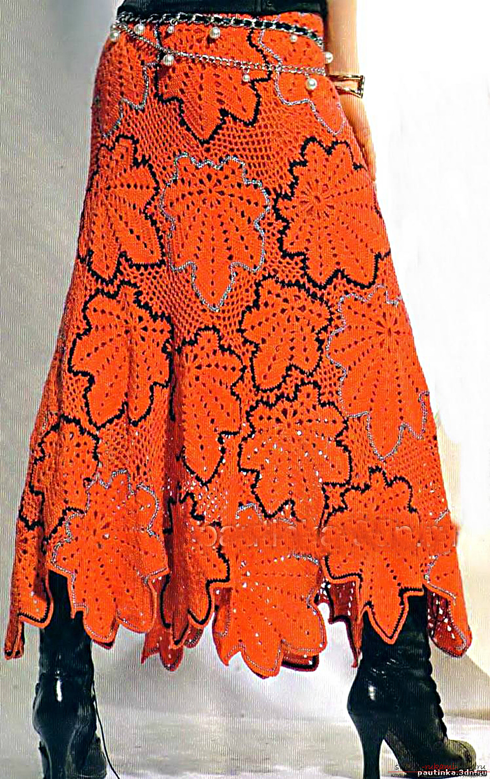 crocheted fashionable fishnet skirt for summer. Photo # 2