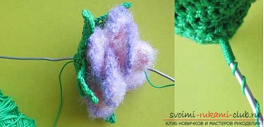 Schemes and a detailed description of how to tie a three-dimensional rose crochet with their own hands .. Photo # 13