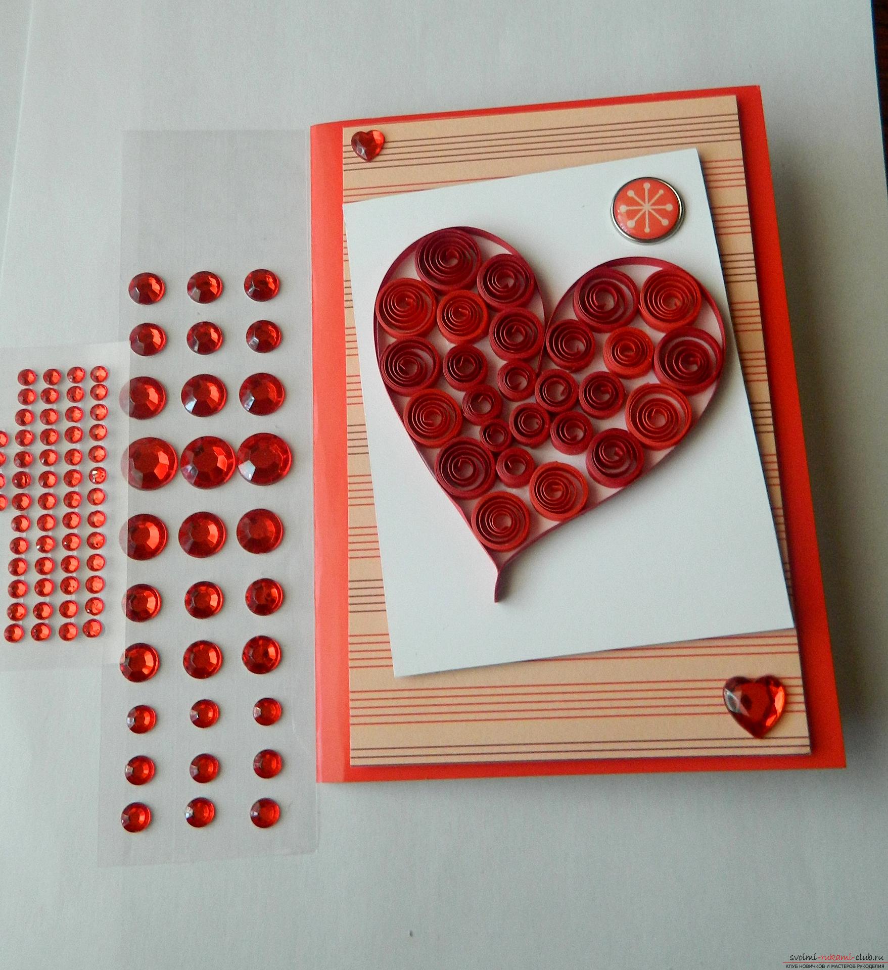 This master class will teach you how to make your own valentine in the quilling technique .. Photo №17