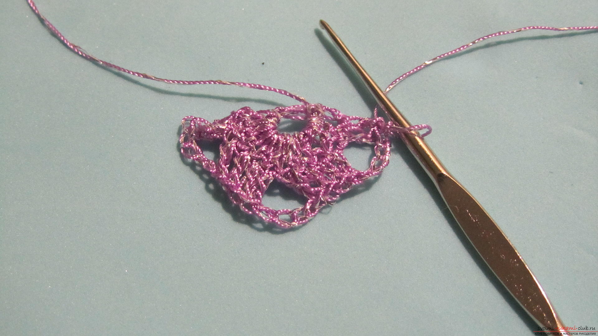 This master class with a descriptive scheme will teach how to crochet a ribbon lace .. Photo # 9