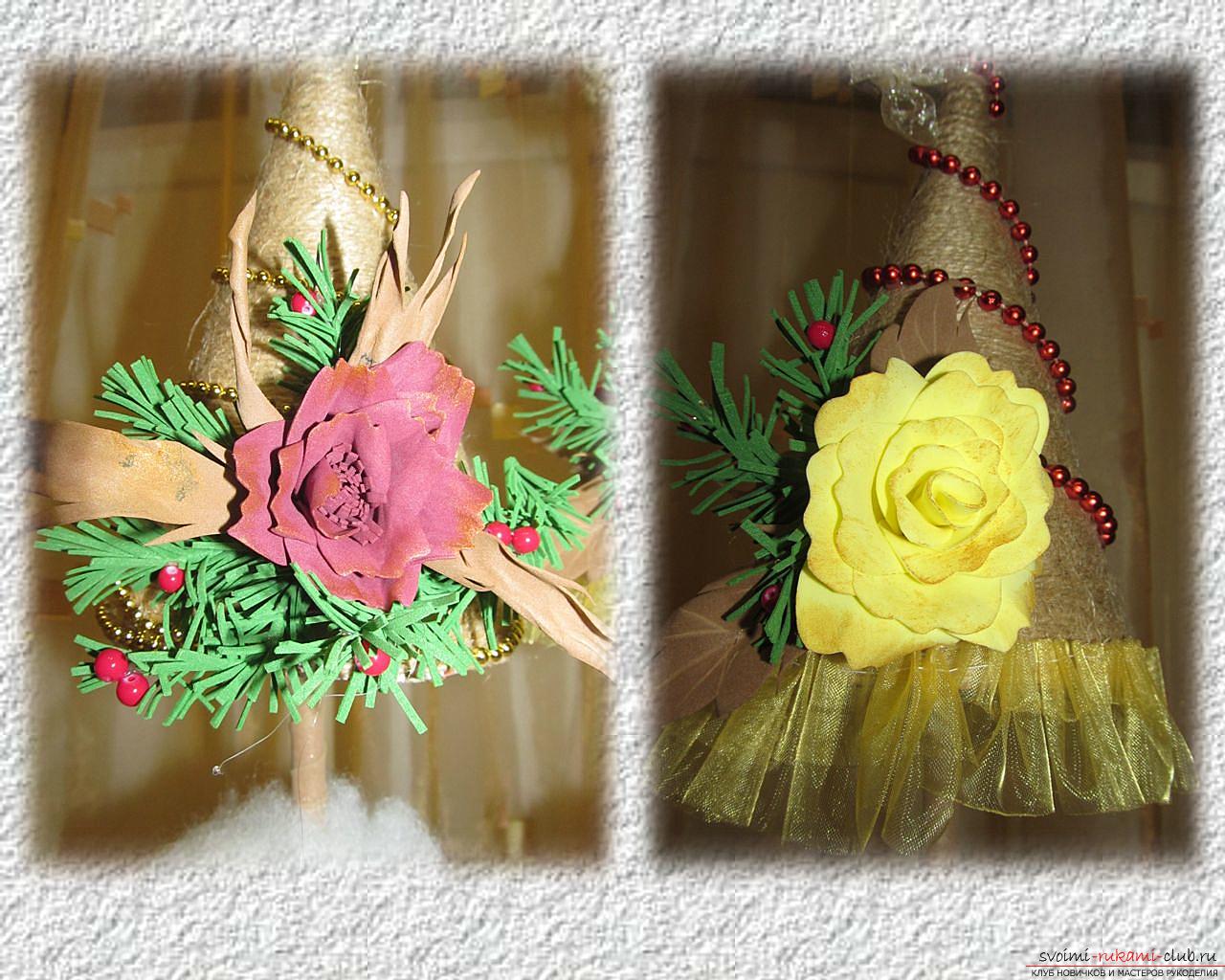 An interesting article for the new year, we made children with our own hands. The jute from jute is funny and unlike other New Year trees .. Photo №1