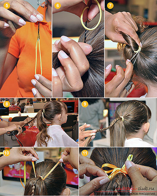 Hvordan laver børnehairstyler til piger med egne hænder: at lave en frisure for en pige bare! Foto №4