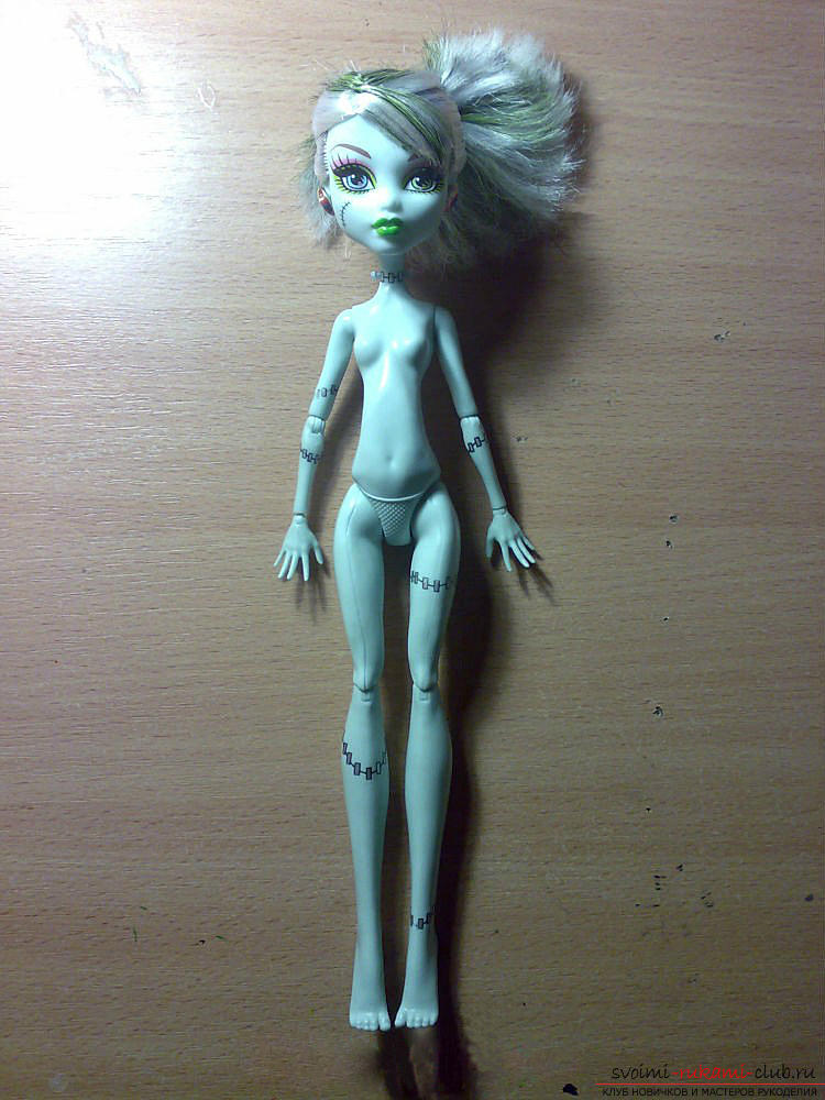 Препоръки за изграждане на модел на дрехи за кукла с чудовище, използвайки метод на хакни. Снимка # 1