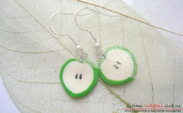 Earrings made of polymer clay with their own hands. Photo №8