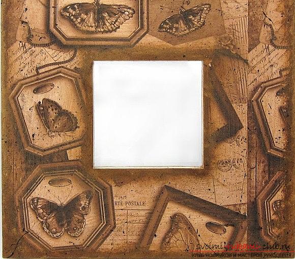 Decoupage on the glass for the mirror with their own hands - step by step instruction. Photo №1