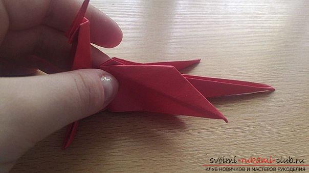 Denne detaljerede mesterklasse indeholder en origami-drage skema lavet af papir, som du selv kan lave. Billede # 39