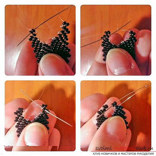 Master class with step-by-step photos on the weaving of necklaces from beads and agate .. Photo №11