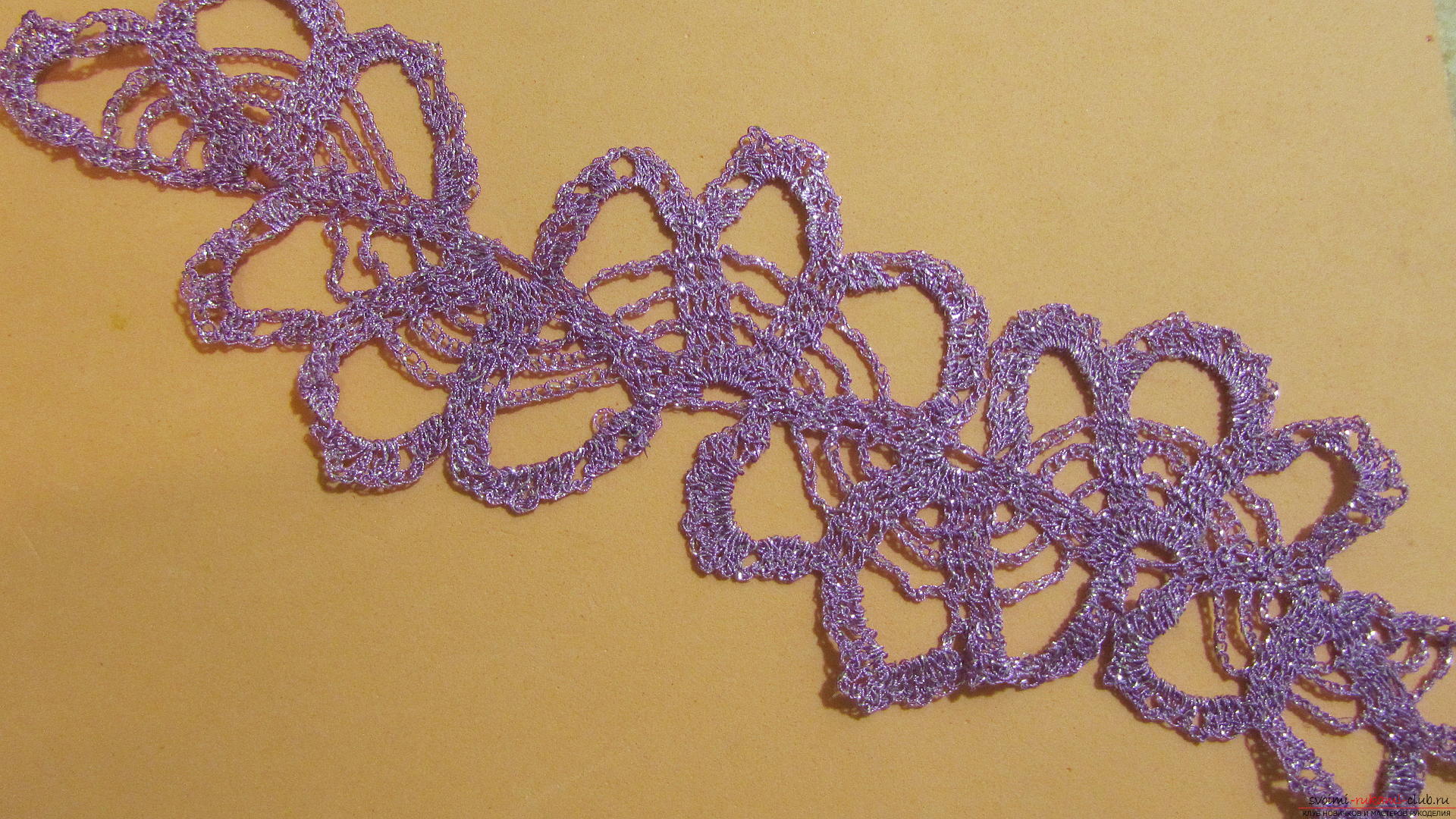 This master class with a descriptive scheme will teach how to crochet a ribbon lace .. Photo # 1