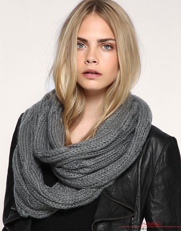 knitted knitted scarf for fashionistas. Photo №1