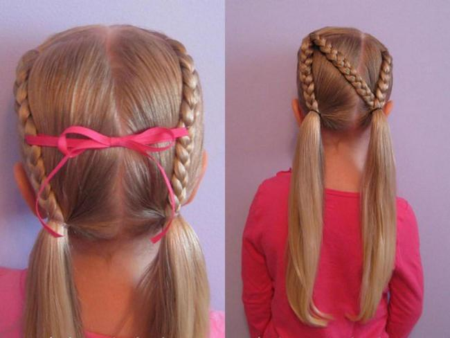 School hairstyles for long hair. Picture №3