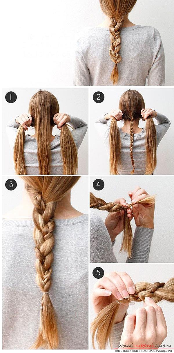 How to beautifully and quickly braid long hair at home with their own hands, step by step photos and description. Picture №3