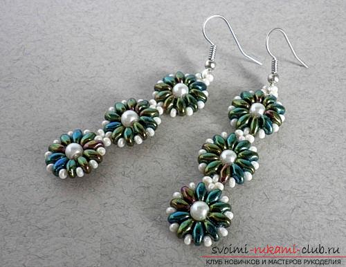 Free master classes on weaving earrings from beads with turn-based photos .. Photo №8