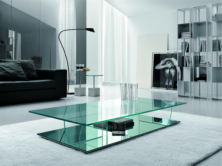 Square glass table