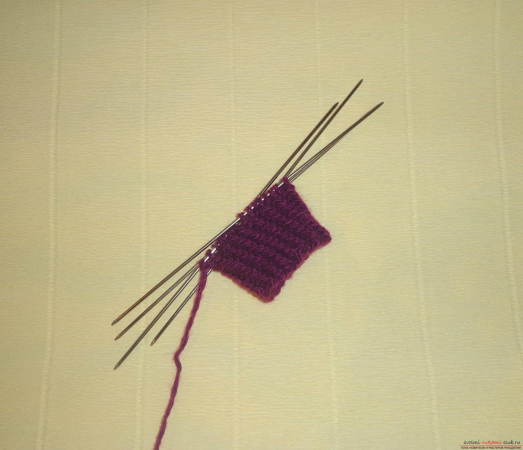 Photo to the lesson on knitting with knitting needles of children's socks "Winter". Photo # 2