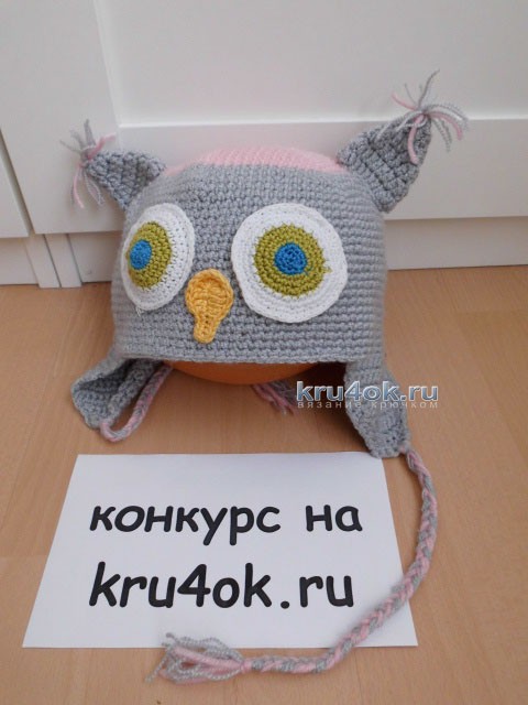 Cap - an owl crocheted