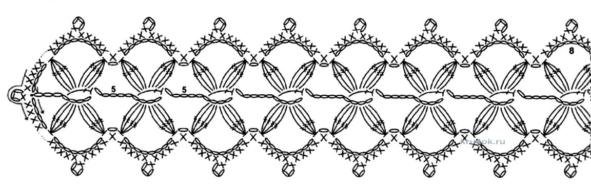 Пояс для платья крючком схема