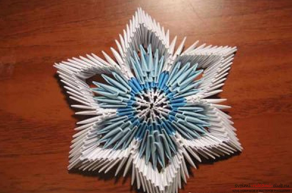 Modular origami snowflake. Photo Number 19