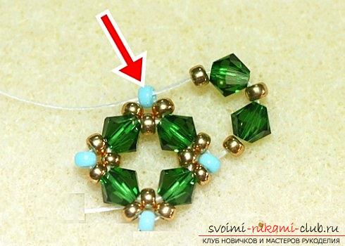 Several master classes on weaving earrings from beads, step-by-step photos and description .. Photo number 25