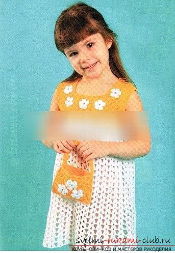 Crochet sarafans for children - a summer dress with daisies. Photo №1