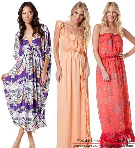 Bright and elegant long dresses on their own patterns. Photo №6